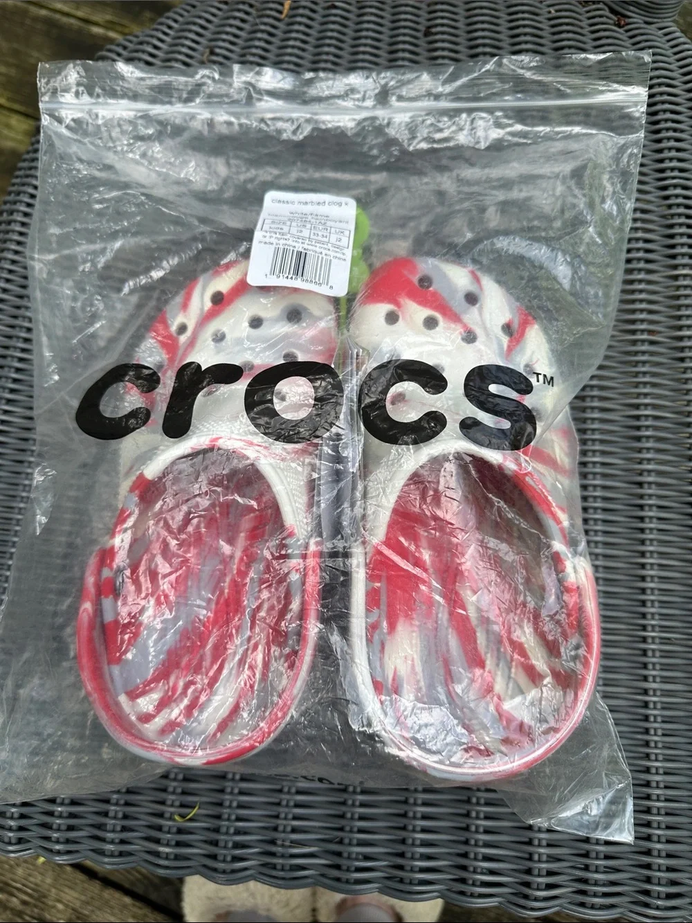 NWT Crocs Classic Marbled Clogs